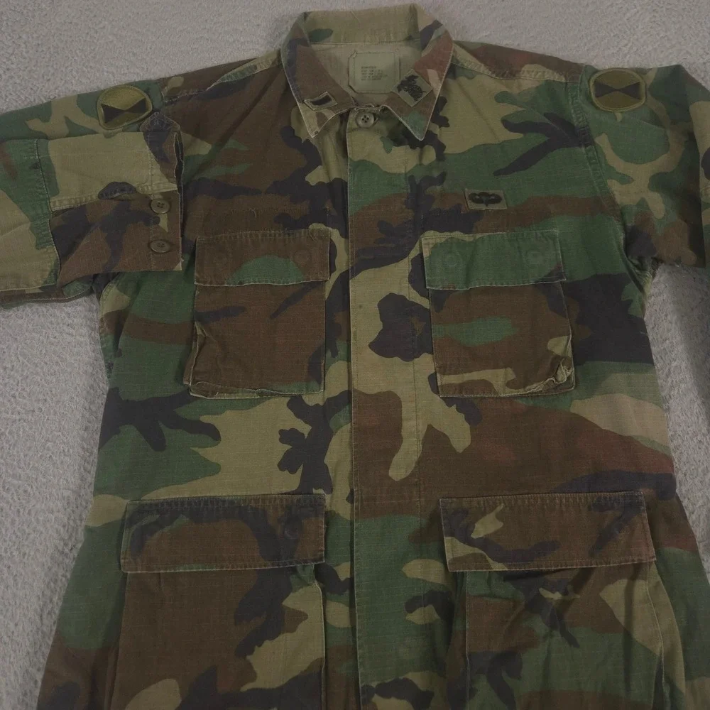 VINTAGE American Apparel Jacket Mens Medium Green Woodland Camo Ripstop 80s 90s